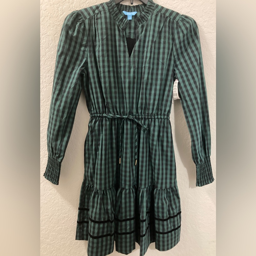 DRAPER JAMES RSVP™ Long Sleeve Button Front Tiered Dress